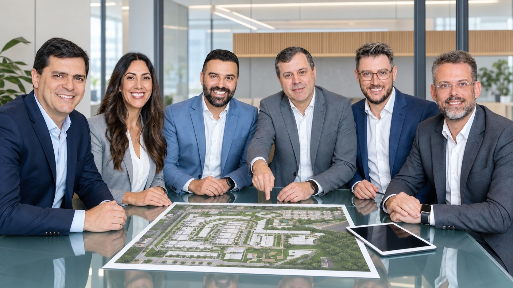 Sócios da Predial Redoma reunidos em retrato institucional